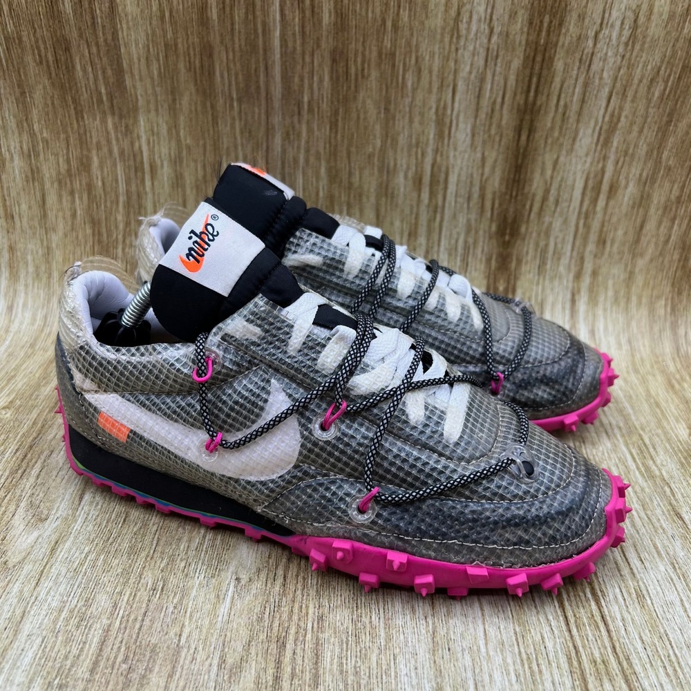 Nike Off White x Waffle Racer Women's Size 7 Running Shoes Sneakers CD8180-001